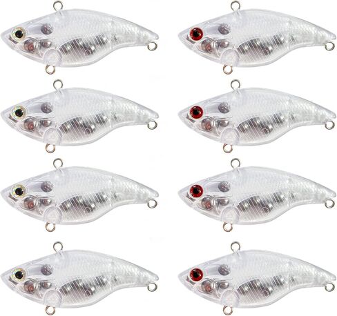 طعوم صيد فارغة غير مطلية من بومبيت، طعوم صيد فارغة فوق المياه مع عيون صيد ثلاثية الابعاد، طعوم سباحة ذاتية الصنع للمياه المالحة والعذبة، 2.8 انش 0.55 اونصة in Kuwait