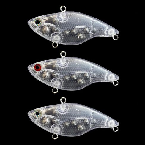 طعوم صيد فارغة غير مطلية من بومبيت، طعوم صيد فارغة فوق المياه مع عيون صيد ثلاثية الابعاد، طعوم سباحة ذاتية الصنع للمياه المالحة والعذبة، 2.8 انش 0.55 اونصة in Kuwait