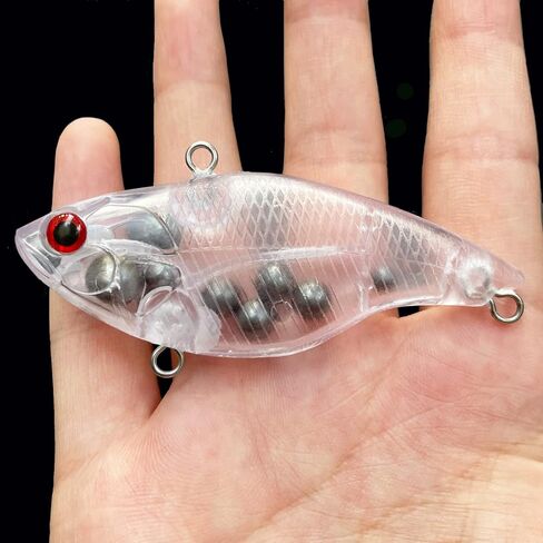 طعوم صيد فارغة غير مطلية من بومبيت، طعوم صيد فارغة فوق المياه مع عيون صيد ثلاثية الابعاد، طعوم سباحة ذاتية الصنع للمياه المالحة والعذبة، 2.8 انش 0.55 اونصة in Kuwait