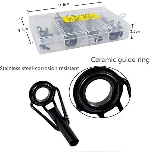 ZRUOYI Joyiii Fishing Rod Tips Stainless Steel Ceramic Ring Guide Repair Replacement 8 Sizes 40pcs Rod Tip Repair Kit in Kuwait