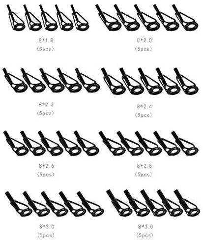 ZRUOYI Joyiii Fishing Rod Tips Stainless Steel Ceramic Ring Guide Repair Replacement 8 Sizes 40pcs Rod Tip Repair Kit in Kuwait