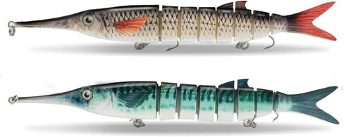 ODS Multi Jointed Fishing Lure Animated Hard Needlefish Swimbait with Hooks for Bass Pike Shad Garfish Freshwater & Saltwater in Kuwait