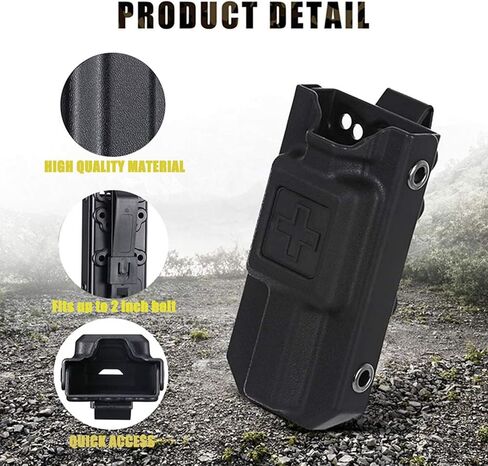 حامل عاصبة ZHUOMINGJIA، حافظة حافظة عاصبة، حقيبة حامل عاصبة، لمعدات الشرطة وحزام المرافق، حزام الخدمة أو التكتيكي (أسود، قطعة واحدة) in Kuwait