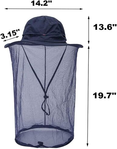 Peicees Head Net Hat للرجال والنساء مغامرة الصيد قبعة سفاري للصيد والتخييم والمشي لمسافات طويلة in Saudi Arabia