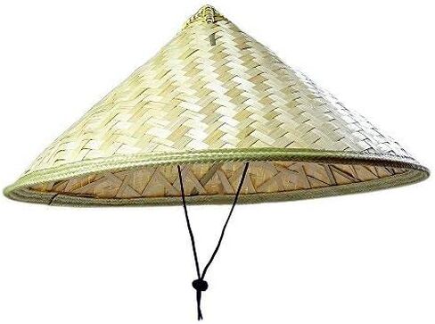 Sunny Hill Pack of 2 Traditional Chinese Adult Oriental Bamboo Straw Cone Garden Fishing Hat Adult Rice Hat Natural in Kuwait