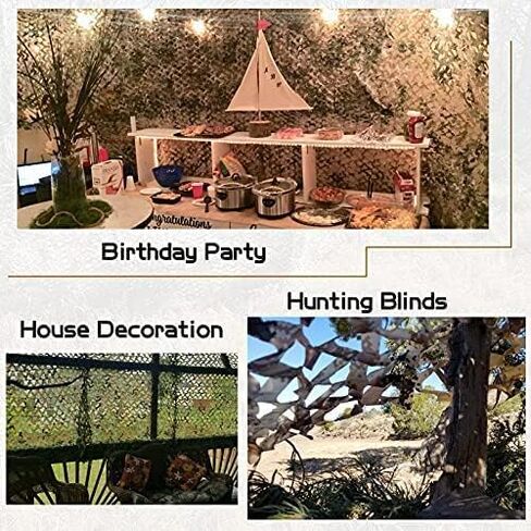 Sposuit Camo Netting - Camouflage Net 10x20 20x20 10x10 5x10 5x20, Military Camo Netting for Hunting Bulk Roll, Camo Tarp Sunshade Net for Party Decorations, Sunshade, Camping Ghillie Netting in Kuwait