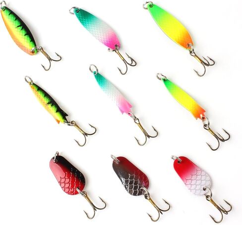 【Happy Shopping Day】 30pcs Colorful Metal Spinner Fishing Lures Minnow Baits, Fishing Spinner Metal Spoon Hard Baits, Crankbait Fish Hooks Tackle Salmon Catfish Bass Lures in Saudi Arabia