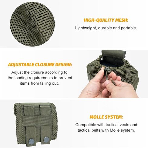 IDOGEAR Sports Tactical Molle Dump Pouch Foldable Mag-Net Drawstring Recycle Pouch Recovery Tool Pack for Molle Belt Tactical Vest Backpack in Saudi Arabia