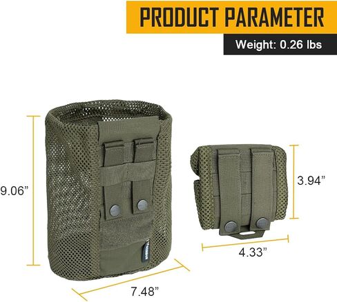 IDOGEAR Sports Tactical Molle Dump Pouch Foldable Mag-Net Drawstring Recycle Pouch Recovery Tool Pack for Molle Belt Tactical Vest Backpack in Saudi Arabia