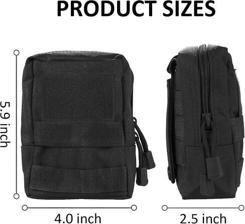 Yutetuter 4-Pack Molle Pouch Tactical Utility EDC Small Bags Pouches with 4 Detachable Patch & 4 D-Ring Clips in Kuwait