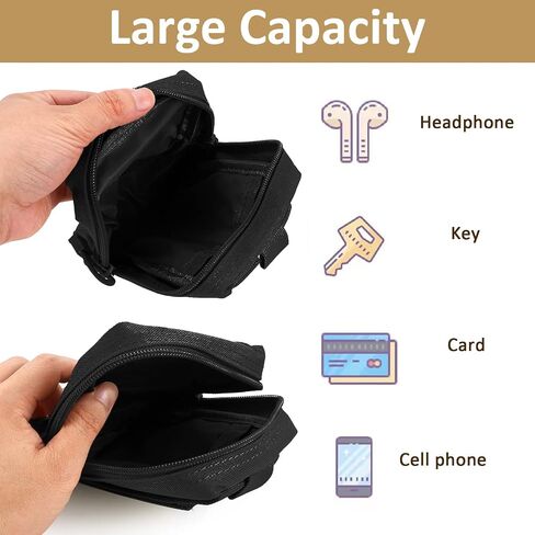Yutetuter 4-Pack Molle Pouch Tactical Utility EDC Small Bags Pouches with 4 Detachable Patch & 4 D-Ring Clips in Kuwait