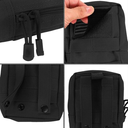 Yutetuter 4-Pack Molle Pouch Tactical Utility EDC Small Bags Pouches with 4 Detachable Patch & 4 D-Ring Clips in Kuwait