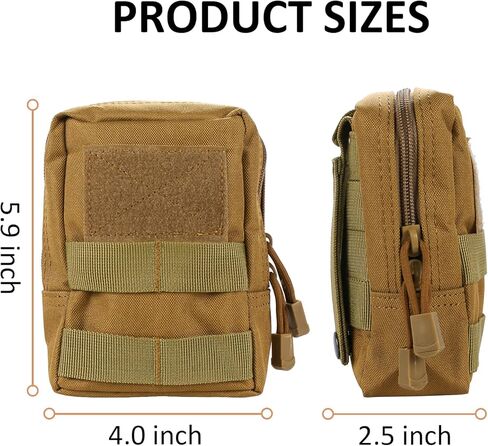 Yutetuter 4-Pack Molle Pouch Tactical Utility EDC Small Bags Pouches with 4 Detachable Patch & 4 D-Ring Clips in Kuwait