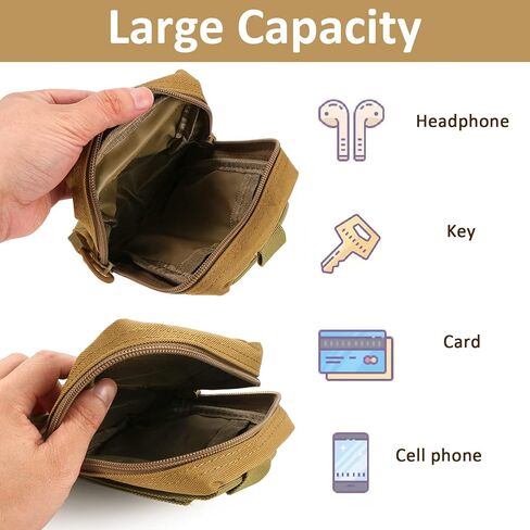 Yutetuter 4-Pack Molle Pouch Tactical Utility EDC Small Bags Pouches with 4 Detachable Patch & 4 D-Ring Clips in Kuwait