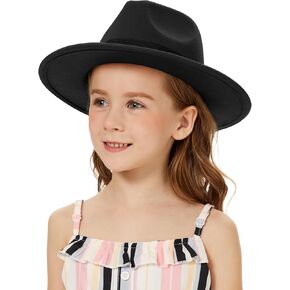 Wide Brim Fedora Hats for Kid Classic Panama Hat Show Best Xmas Gift for Boys Girls