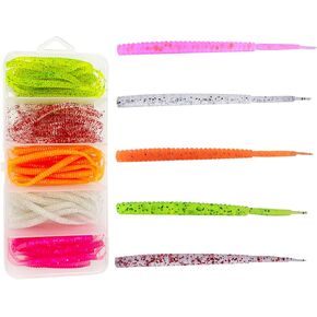 75Pcs Crappie Lures Kit Soft Plastic Coloful Crappie Baits Fishing Lures for Crappie Panfish Shad Baits Lures