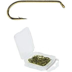 Maxcatch 100pcs Fly Fishing Hooks Fly Tying Hooks High Carbon Steel Streamer Hooks Dry Nymph Wet Shrimp Jig Hook with Mini Fly Box