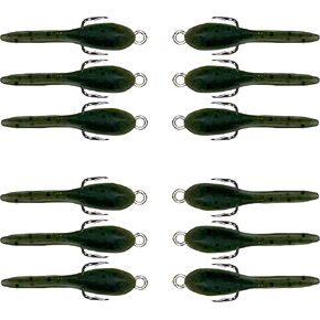 DELONG LURES: Bluegill Fishing Lures, Made in America Valure 12 Pack, 1.5" pre-Rigged Tadpole Lures for panfishing, Used as a Jerk Bait or Under a Bobber, Easy to use Soft Plastic Fishing Lures in Kuwait