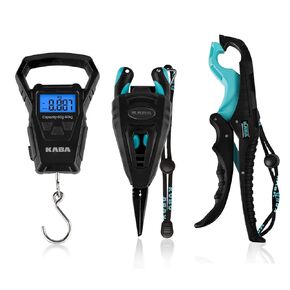 KABA Fishing Tools Kit Digital Fishing Scale,Fishing Pliers and Lip Gripper Combo,Electronic Hanging Hook Scale with Tape Measure,7"Stainless Steel Pliers,9.8''Fish Lip Gripper,Fishing Combo Set in Kuwait