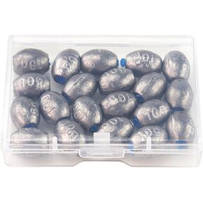 EKIND Egg Sinkers Weights Fishing Olive Shape Inner Core Assortment Lead Oval Shape Bass Casting Gear Kit for Saltwater Freshwater Fishing in Kuwait