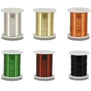 Riverruns 6 Color/Set Non-tarnishing Ultra Copper Wire 0.1mm, 0.2mm, 0.3mm Super Realistic Fly Tying Material Proudly from Europe Great Choices for Larve Nymph, Streamer (0.2mm Wire Pack) in Saudi Arabia