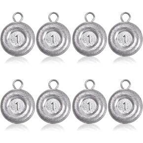 Fishing Weights Saltwater Disc Sinker Coin Sinkers for Drifting Trolling Catfishing Saltwater Tackle Fishing Sinkers 1oz 2oz 3oz 4oz 5oz 6oz 8oz