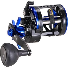 Burning Shark Baitcasting Fishing Reel, Smooth Powerful Round Baitcaster Reel, Saltwater Inshore Surf Trolling Reel, Conventional Reel for Catfish, Musky, Bass, Pike