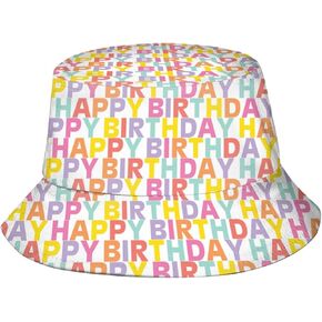 Happy Birthday Bucket Hat for Men Women, Fashion Packable Birthday Fishing Hat Sun Hat Outdoor Fisherman Cap