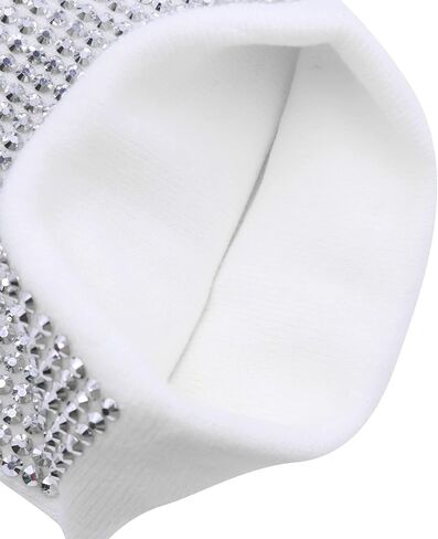 RARITYUS Unisex Shiny Bling Rhinestone Beanie Hat Y2K Skull Beanies Winter Knit Snow Soft Cap Stretchy Ski Hats in Kuwait