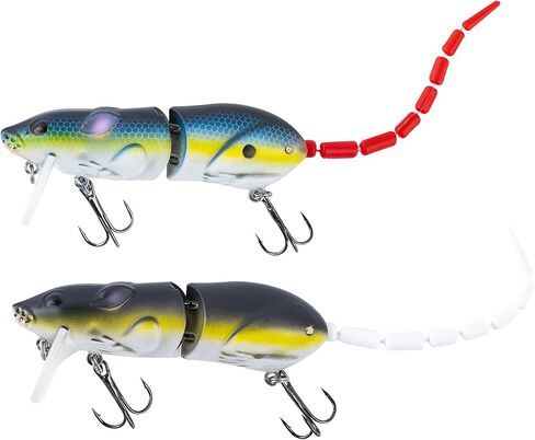 Goture Mice Rat Fishing Lures Topwater 3D Mouse Lures Baits Artificial Rat Swimbaits Bass Trout Hard Lures Kit Gifts for Men 2Pcs in Saudi Arabia