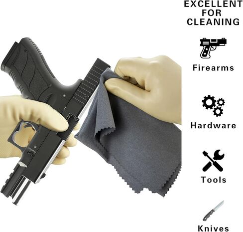NP Gun Cleaning Cloth Rags 4PCS - 12"x12" Microfiber Gray Towel Polishing lint Free Silicone Gun Cloth, Gun Wipes Right Amount of Silicon Great for All Gun Firearm Cleaning Cleaner Protection in Saudi Arabia