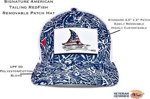 Winking Clam Outfitters Fishing Hat Adjustable Mesh Snapback Ball Cap + Multiple Patches in Kuwait