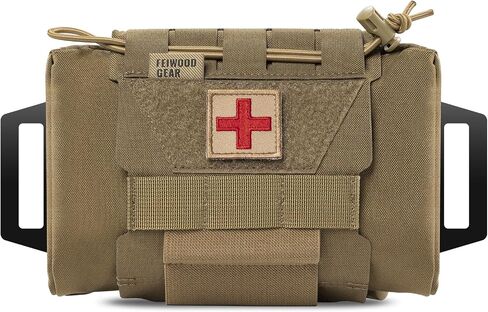 Tactical IFAK Pouch, Rapid Tear-Away First Aid Kit Two-Piece System Medical Pouches Emergency Survival Bag for Outdoor Travel Hiking in Kuwait