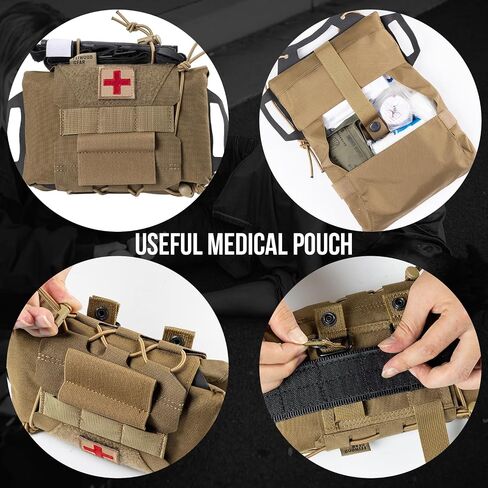 Tactical IFAK Pouch, Rapid Tear-Away First Aid Kit Two-Piece System Medical Pouches Emergency Survival Bag for Outdoor Travel Hiking in Kuwait