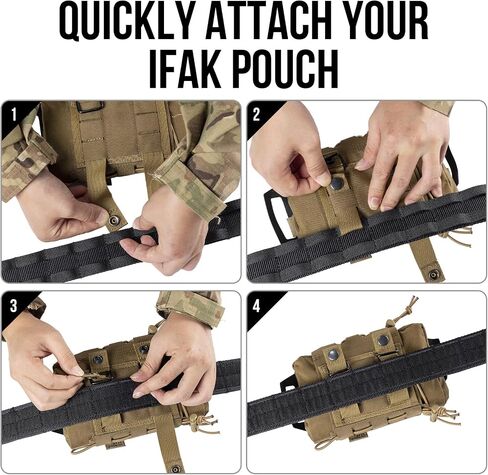 Tactical IFAK Pouch, Rapid Tear-Away First Aid Kit Two-Piece System Medical Pouches Emergency Survival Bag for Outdoor Travel Hiking in Kuwait