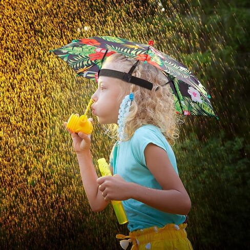 Amylove 4 Pack Summer Hawaii Umbrella Hat Colorful Head Umbrella Hat Umbrella for Adults and Kids Umbrella Caps Umbrella Headwear for Summer Hiking Camping Beach Sun Protection in Saudi Arabia