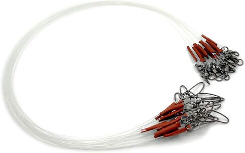 YOTO Fluorocarbon Leader, 6/12PCS Fluorocarbon Fishing Leader with Swivel and Snap, 100% Fluorocarbon Leader Line for Saltwater Freshwater Fishing in Kuwait