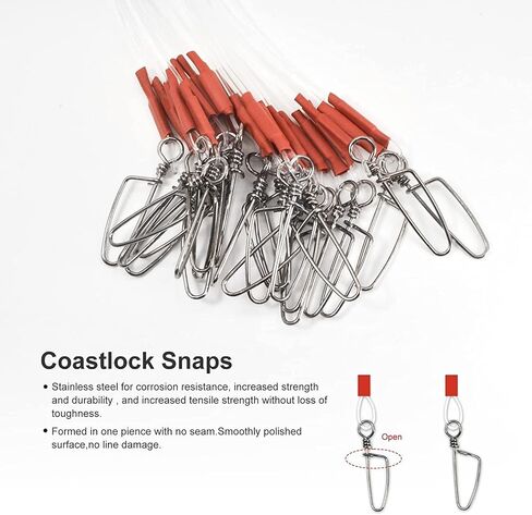 YOTO Fluorocarbon Leader, 6/12PCS Fluorocarbon Fishing Leader with Swivel and Snap, 100% Fluorocarbon Leader Line for Saltwater Freshwater Fishing in Kuwait