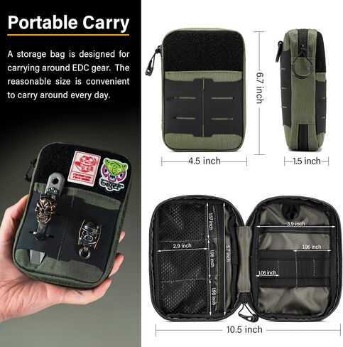 حقيبة جيب الخصر المدمجة E2.0 EDC من TACTICAL GEEK، منظم أدوات الحقيبة Molle EDC متعدد الأغراض، حقيبة أدوات Molle متعددة الأغراض للأدوات المتعددة، حقيبة تنظيم الأدوات اليومية من النايلون باللون الأخضر in Kuwait