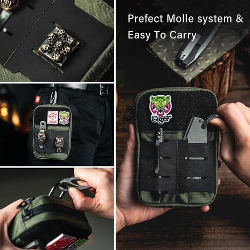 حقيبة جيب الخصر المدمجة E2.0 EDC من TACTICAL GEEK، منظم أدوات الحقيبة Molle EDC متعدد الأغراض، حقيبة أدوات Molle متعددة الأغراض للأدوات المتعددة، حقيبة تنظيم الأدوات اليومية من النايلون باللون الأخضر in Kuwait