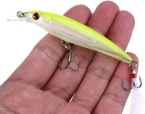 【Happy Shopping Day】 OriGlam 10pcs 3D Artificial Minnow Fishing Lures Baits, Fishing Tackle CrankBait Bass, Hard Bait Swimbait Fishing Lure in Saudi Arabia