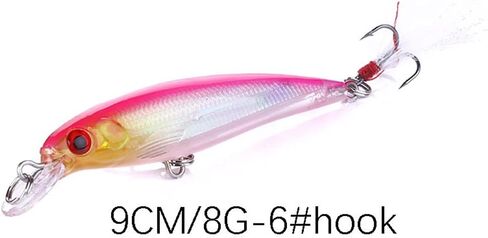 【Happy Shopping Day】 OriGlam 10pcs 3D Artificial Minnow Fishing Lures Baits, Fishing Tackle CrankBait Bass, Hard Bait Swimbait Fishing Lure in Saudi Arabia