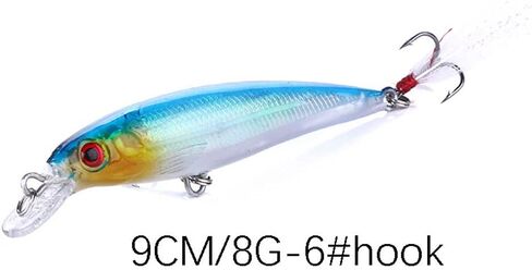 【Happy Shopping Day】 OriGlam 10pcs 3D Artificial Minnow Fishing Lures Baits, Fishing Tackle CrankBait Bass, Hard Bait Swimbait Fishing Lure in Saudi Arabia