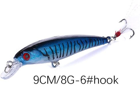 【Happy Shopping Day】 OriGlam 10pcs 3D Artificial Minnow Fishing Lures Baits, Fishing Tackle CrankBait Bass, Hard Bait Swimbait Fishing Lure in Saudi Arabia