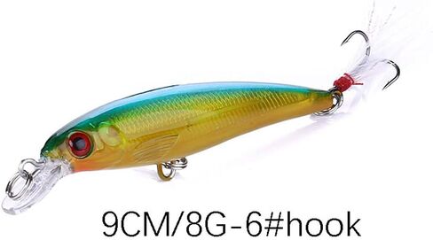 【Happy Shopping Day】 OriGlam 10pcs 3D Artificial Minnow Fishing Lures Baits, Fishing Tackle CrankBait Bass, Hard Bait Swimbait Fishing Lure in Saudi Arabia