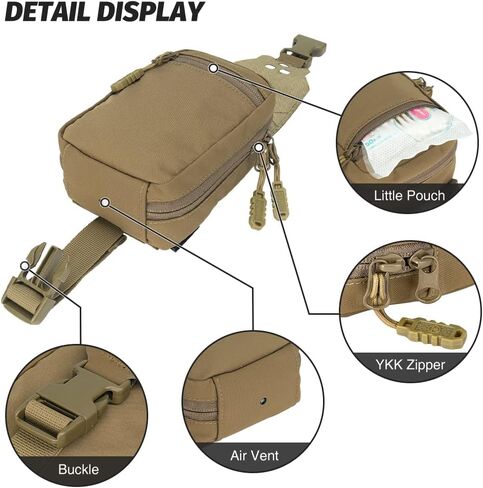 TOPTACPRO Removable Tactical Medical Pouch Rip-Away MOLLE IFAK Pouch for Camping Hunting Traveling 500D Cordura Nylon in Saudi Arabia