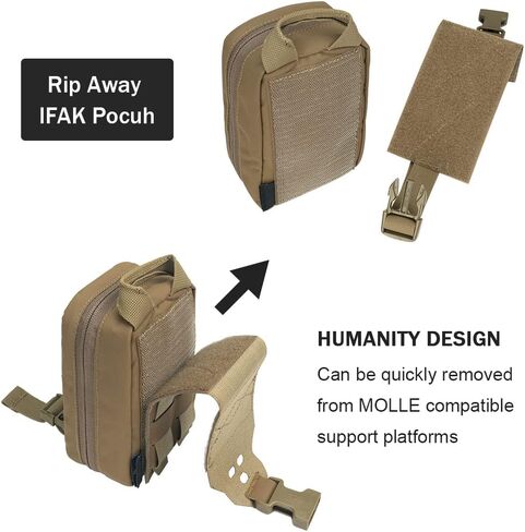TOPTACPRO Removable Tactical Medical Pouch Rip-Away MOLLE IFAK Pouch for Camping Hunting Traveling 500D Cordura Nylon in Saudi Arabia