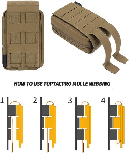 TOPTACPRO Removable Tactical Medical Pouch Rip-Away MOLLE IFAK Pouch for Camping Hunting Traveling 500D Cordura Nylon in Saudi Arabia