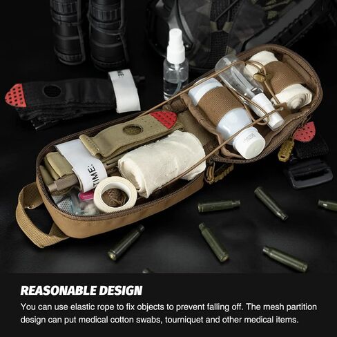 TOPTACPRO Removable Tactical Medical Pouch Rip-Away MOLLE IFAK Pouch for Camping Hunting Traveling 500D Cordura Nylon in Saudi Arabia
