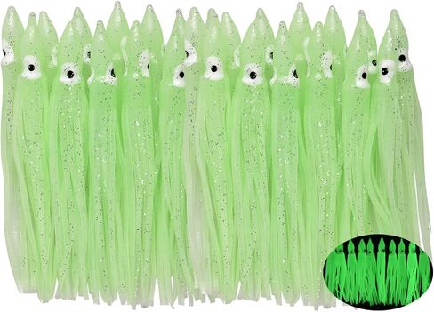 Fishing Squid Skirts Lures Octopus Skirts Trolling Lures Soft Plastic Fishing Tackle Squid Bait for Saltwater Bass Salmon Trout in Kuwait